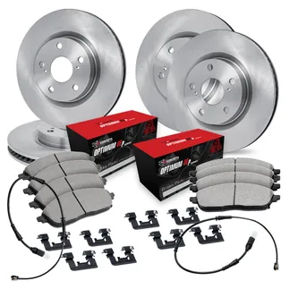 R1 Concepts WFUS2-31085 Disc Brake Rotor Set W/Optimum OEp Pads, Sensor, & Hardware